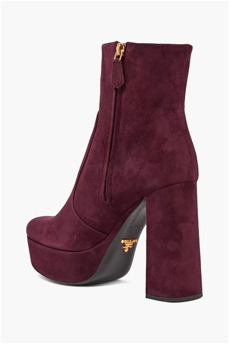 prada high heel boots|Prada suede platform ankle boots.